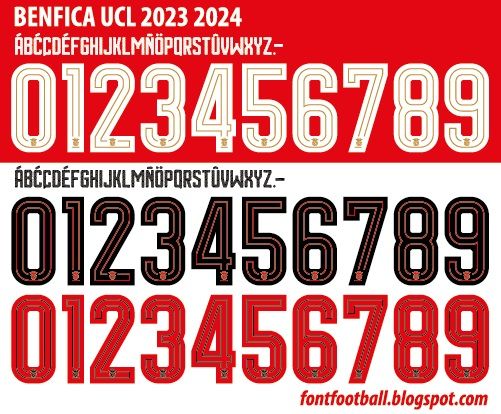 Font Vector Benfica UCL UEFA 2023 2024 kit