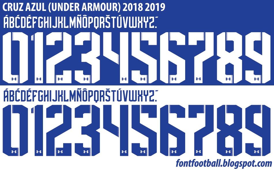 Font Vector Cruz Azul Under Armour 2018 2019 kit