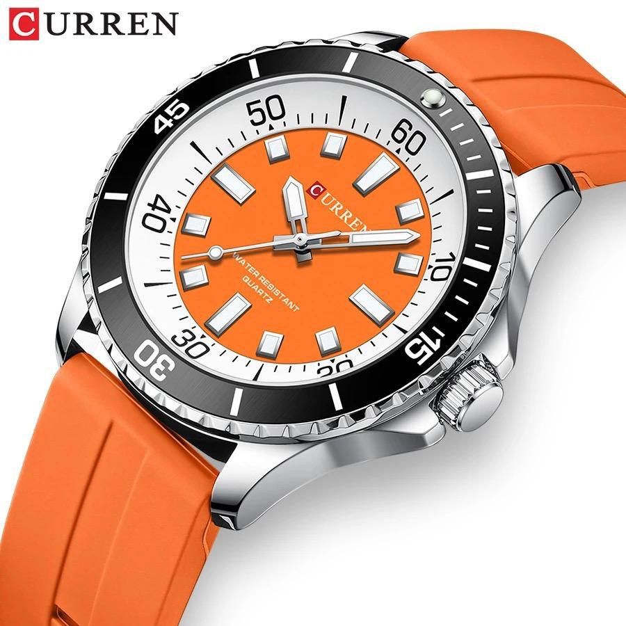 Montre Curren 8448 en Silicone Orange