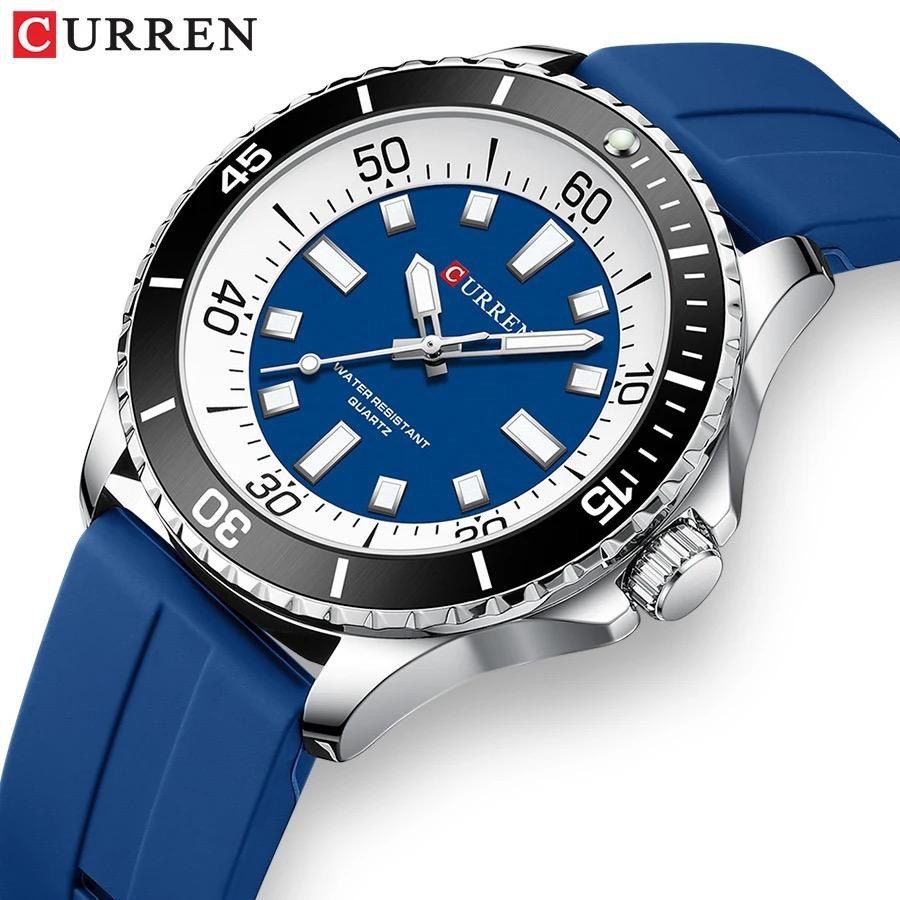 Montre Curren 8448 en Silicone Bleu