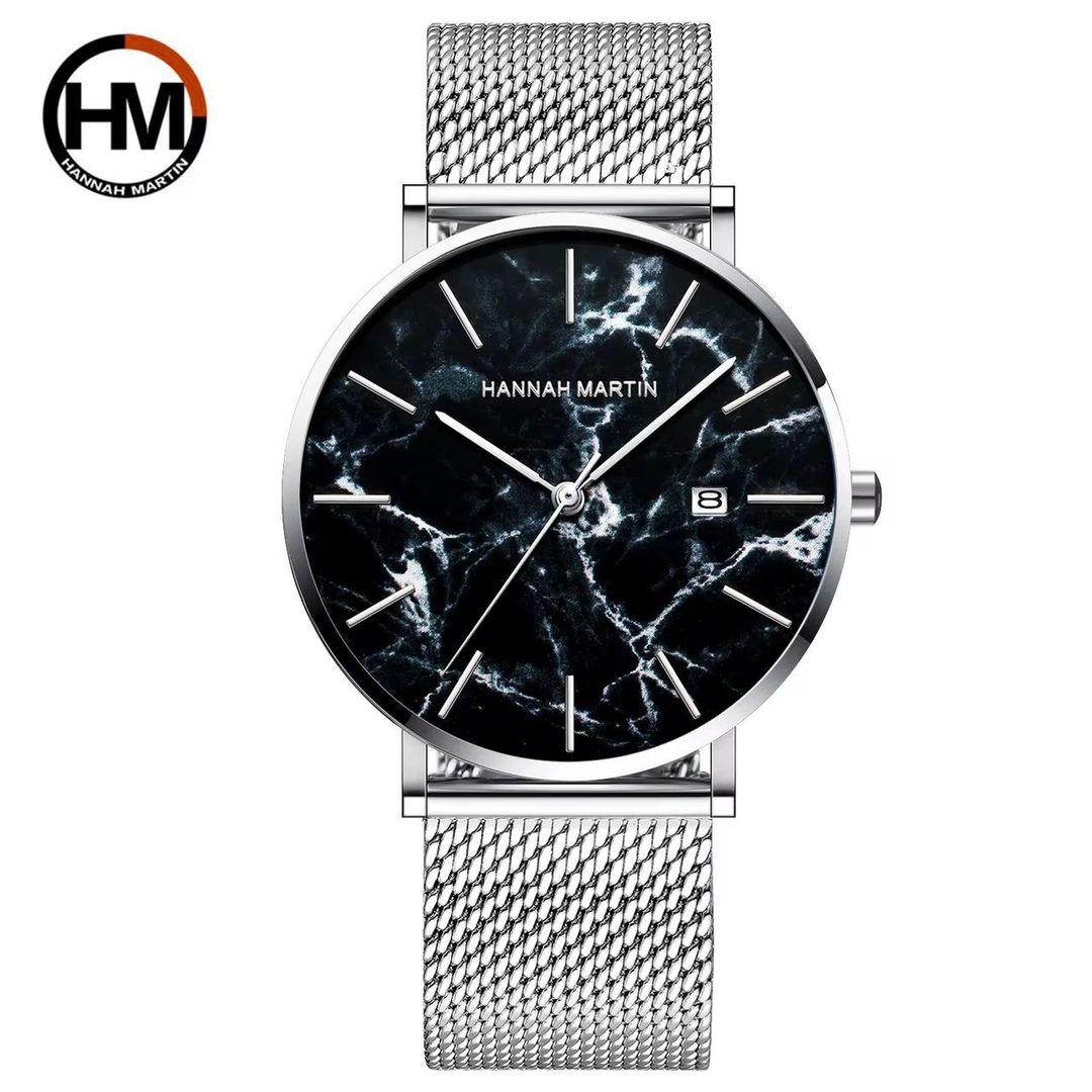 Montre Hannah Martin 1215 En  Maille Milanaise Acier Argentée