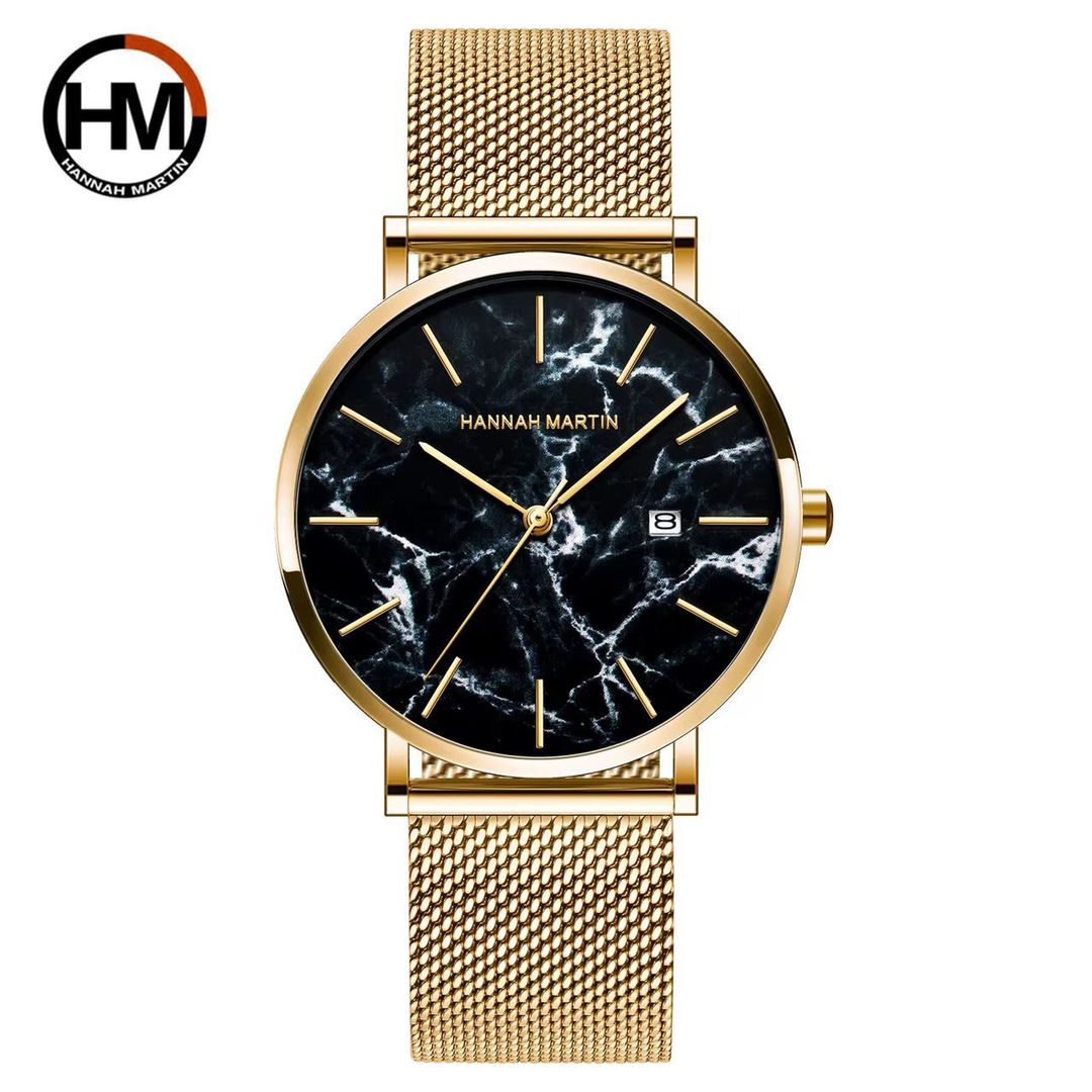 Montre Hannah Martin 1215 En  Maille Milanaise Acier Dorée
