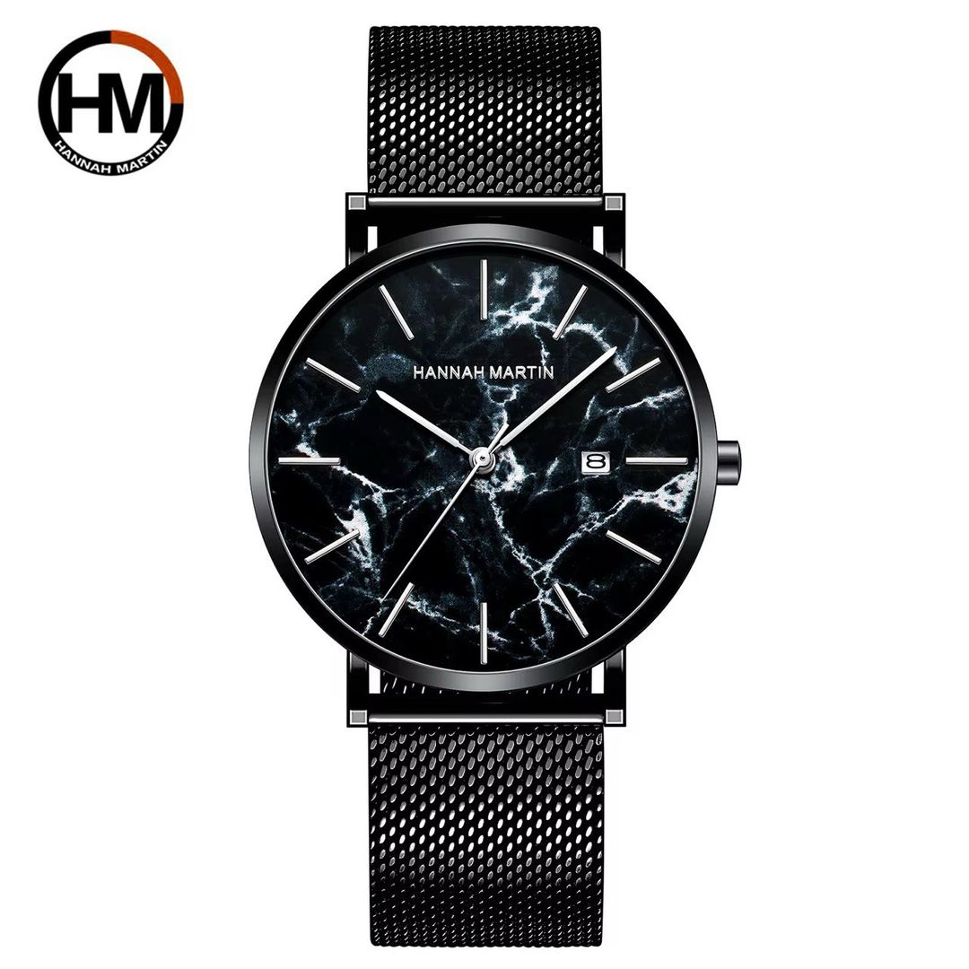 Montre Hannah Martin 1215 En  Maille Milanaise Acier Noir
