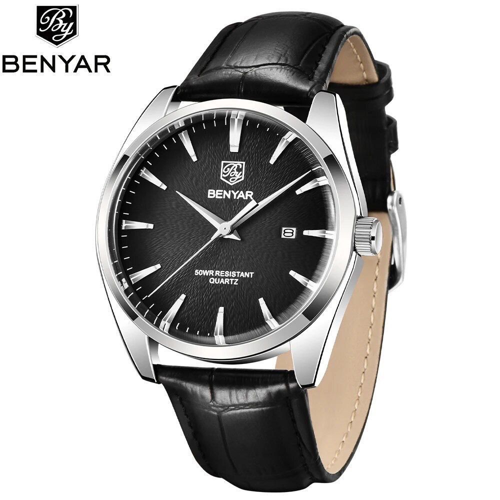 Montre Benyar 5163 En Cuir Noir