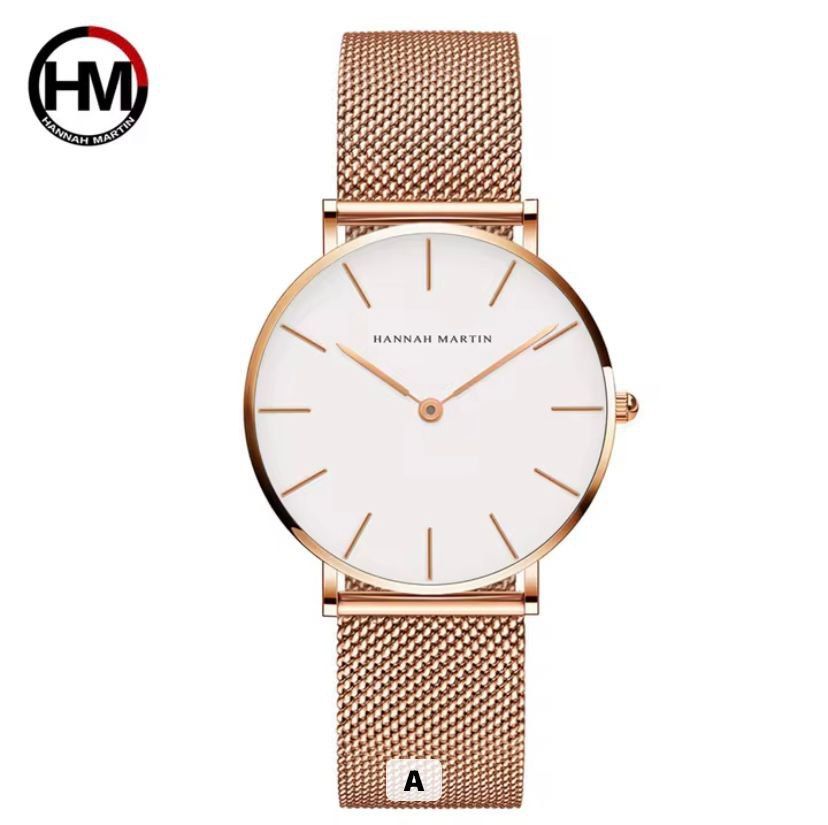 Montre Hannah Martin 1215 En Maille Milanaise Acier Fond Blanc