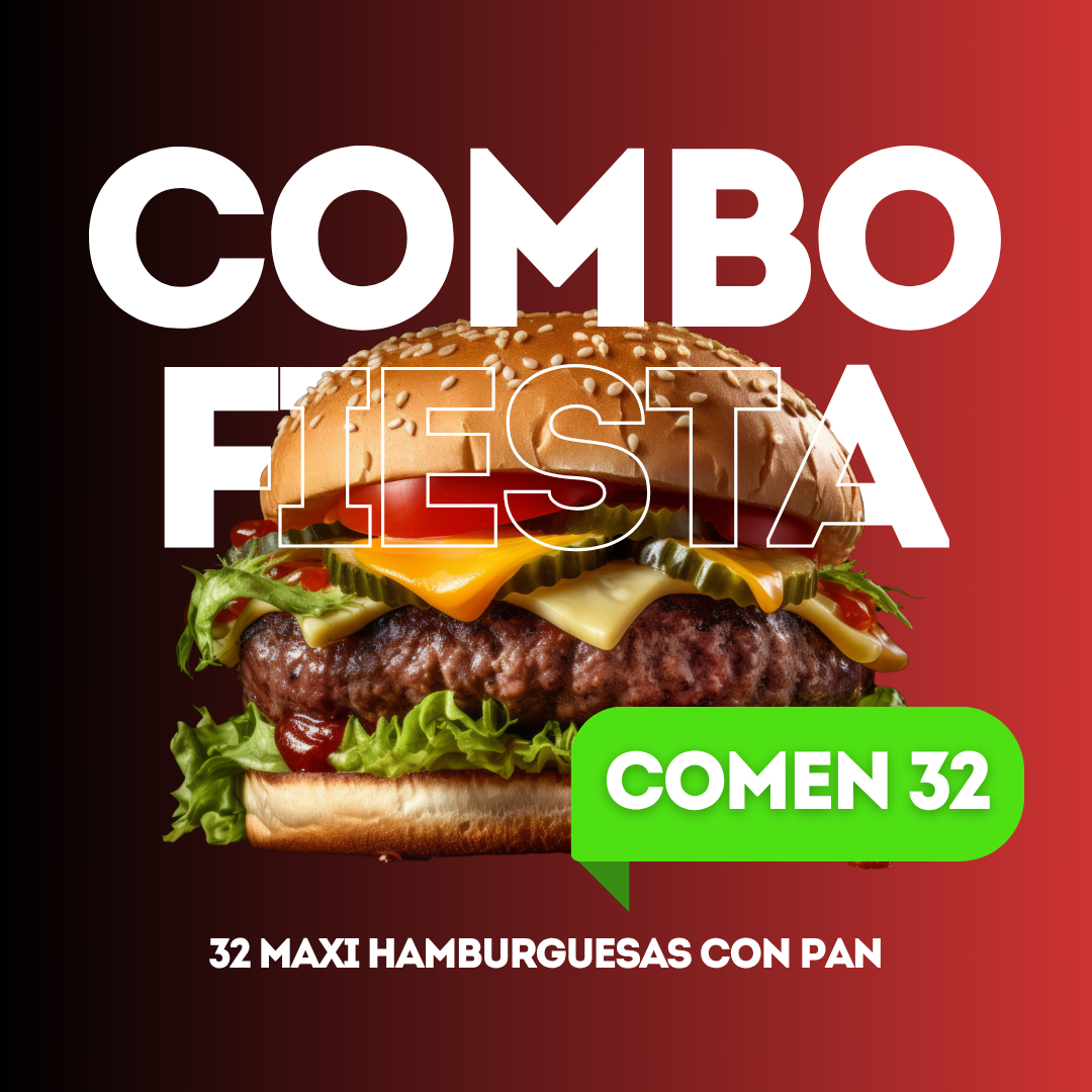 32 MAXI HAMBURGUESAS CON PAN