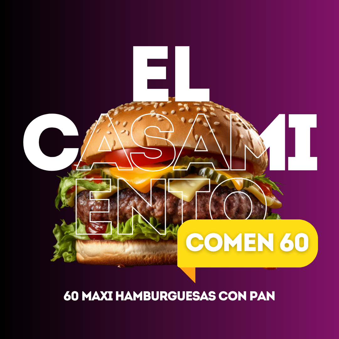 60 MAXI HAMBURGUESAS CON PAN