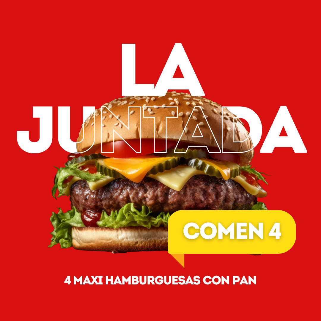 4 HAMBURGUESAS PARRILLERAS CON PAN