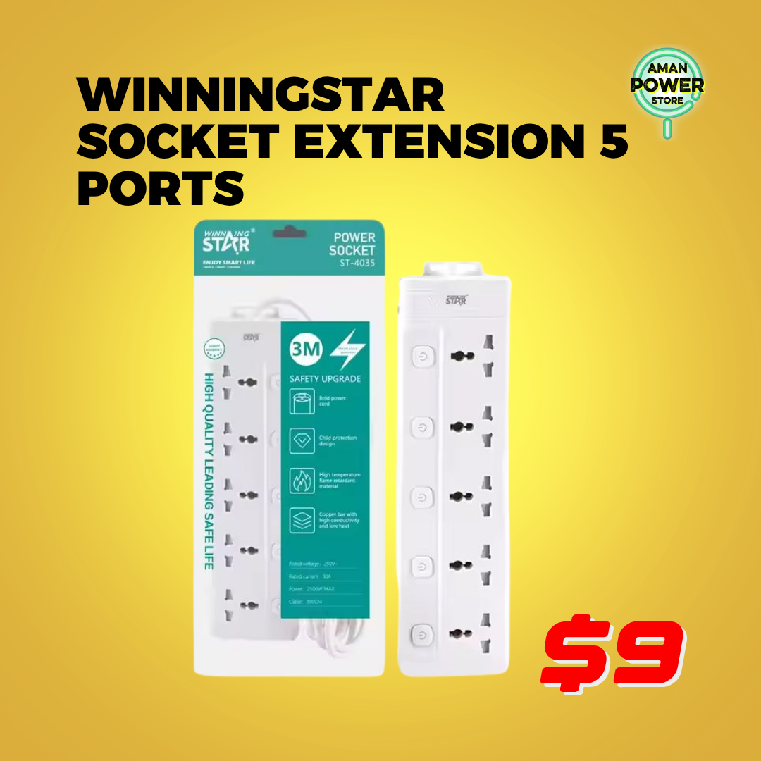 WINNINGSTAR SOCKET EXTENSION 5 PORTS ST-4035