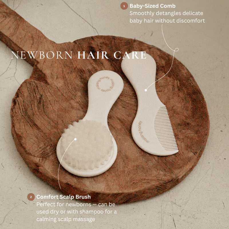 Baby Hair Brush & Comb Set | Baby Care | Newborn Massager | Soothing