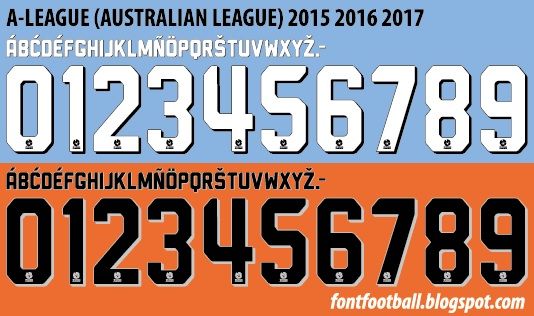 Font Vector A-League (Australian League) 2015 2016 2017 kit