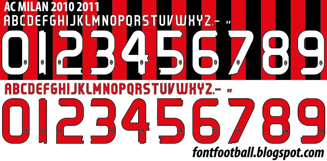 Font Vector AC Milan 2010 2011 kit