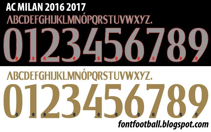 Font Vector AC Milan 2016 2017 kit
