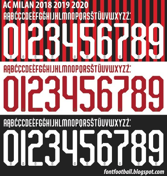 Font Vector AC Milan 2018 2019 2020 kit