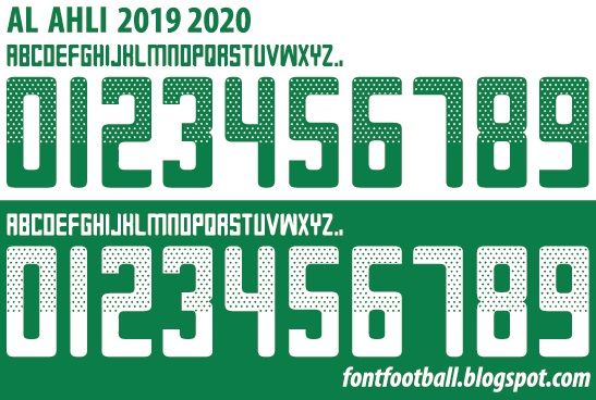 Font Vector AL Ahly 2019 2020 kit