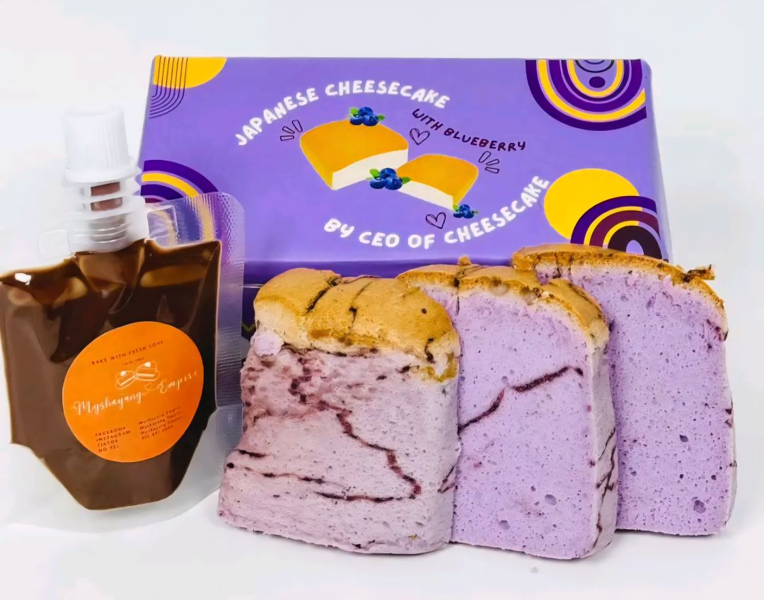 Japanese Cotton Cheesecake (Blueberry)