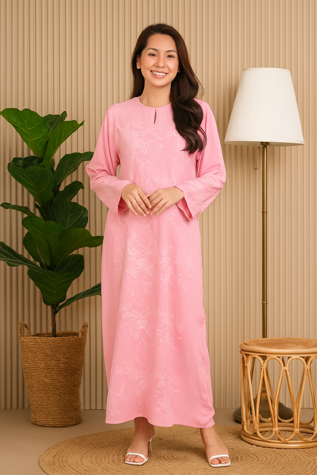LONG SLEEVE KAFTAN BATIK KLASIK : PINK