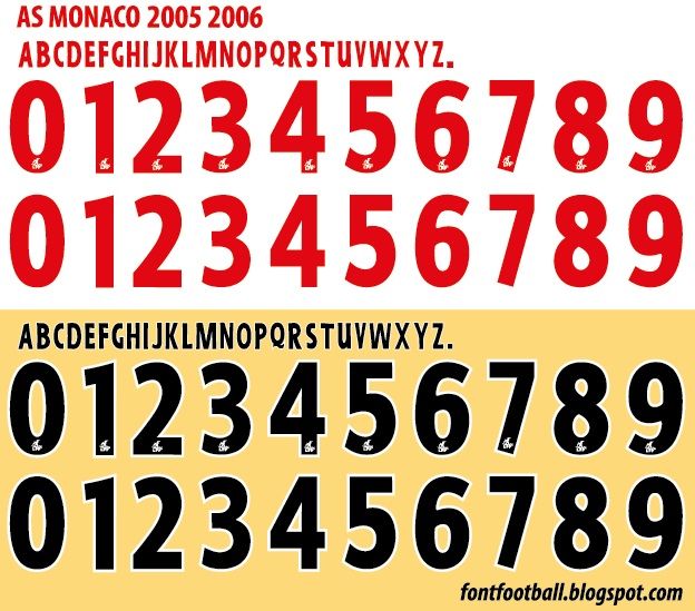 Font Vector AS Monaco 2005 2006 kit