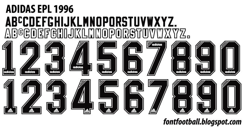 Font Vector Adidas EPL 1996 kit