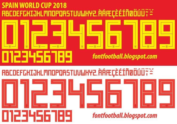 Font Vector Spain World Cup 2018 kit