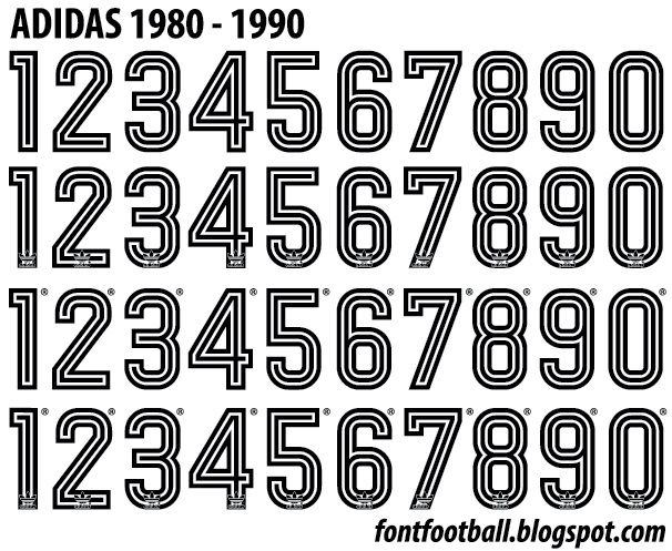 Font Vector Adidas World Cup 1980 1981 1982 1983 1984 1985 1986 1987 1988 1989 1990 kit