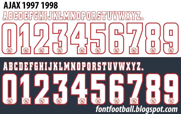 Font Vector Ajax 1997 1998 kit