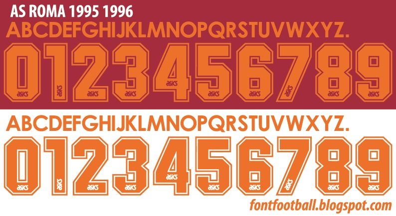 Font Vector AS Roma 1995 1996 kit