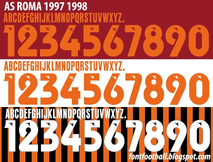 Font Vector AS Roma 1997 1998 kit