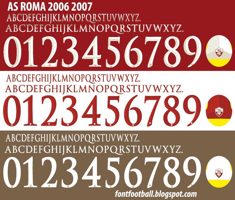 Font Vector AS Roma 2006 2007 kit