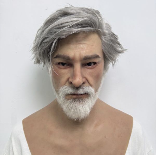 Ultra-Realistic Silicone Male Mask with Implanted Hair – 2025 Edition