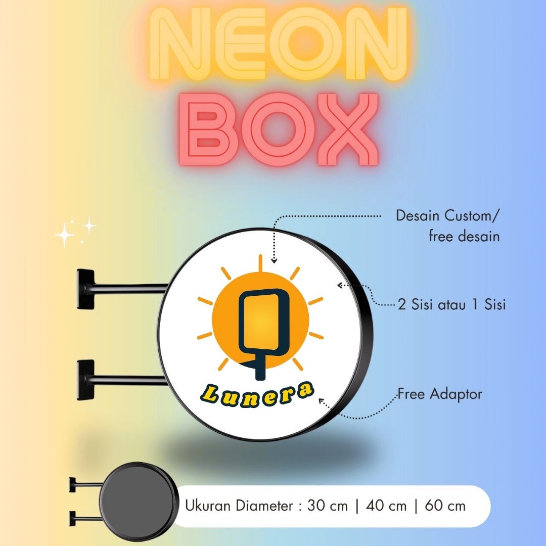 Neonbox Bulat Akrilik