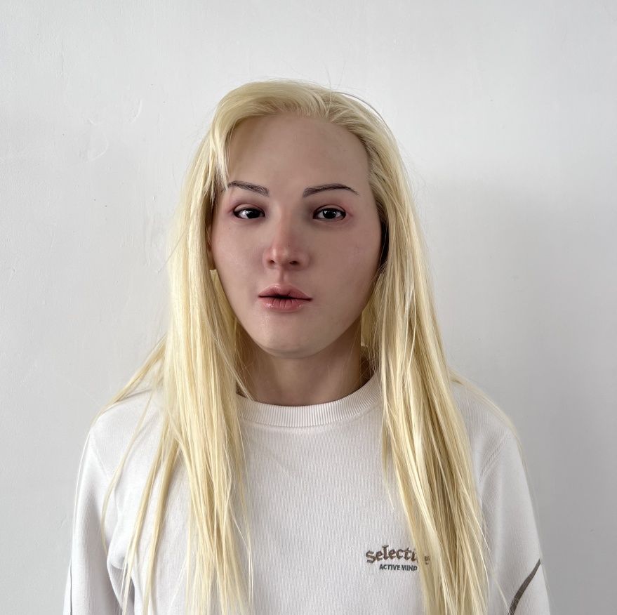 Blonde silicone beauty headgear film and television costume props