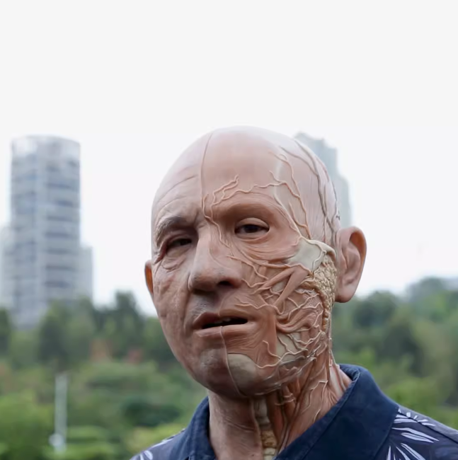 Two-faced mask, horror mask, simulated silicone, live broadcast mask