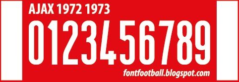 Font Vector Ajax FC 1972 1973 kit