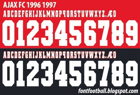 Font Vector Ajax FC 1996 1997 kit