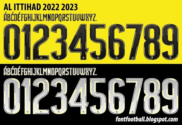 Font Vector AL Ittihad 2022 2023 kit