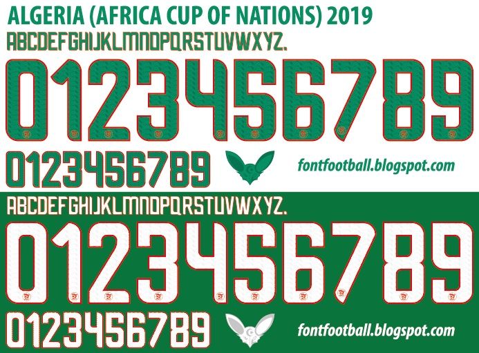 Font Vector Algeria (Africa Cup of Nations) 2019 kit