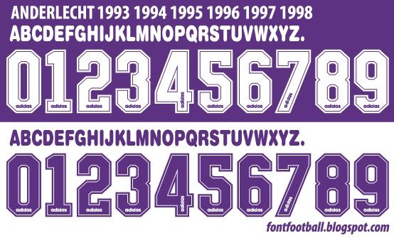 Font Vector Anderlecht 1993 1994 1995 1996 1997 1998 kit