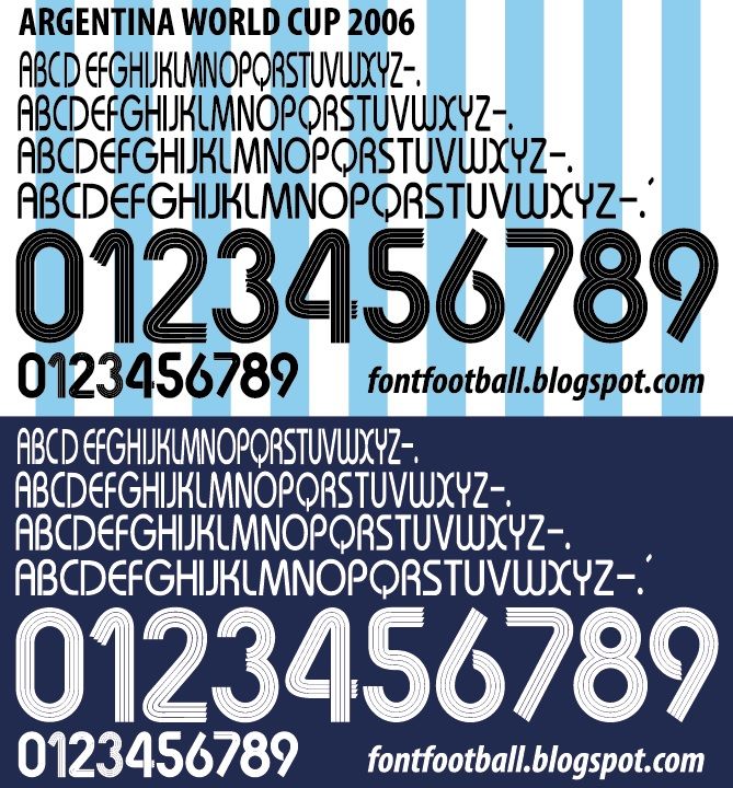 Font Vector Argentina World Cup 2006 kit