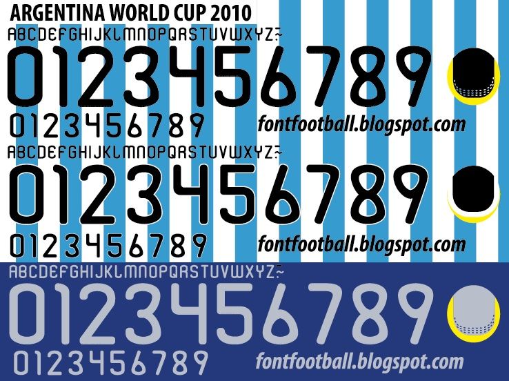 Font Vector Argentina World Cup 2010 kit