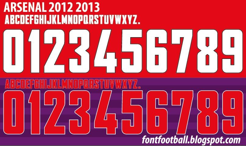 Font Vector Arsenal UCL 2012 2013 kit
