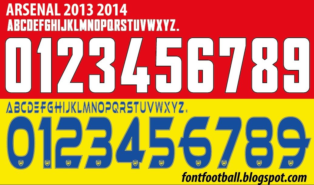 Font Vector Arsenal UCL 2013 2014 kit