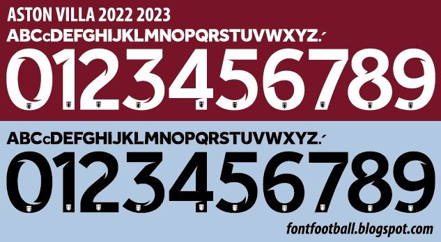Font Vector Aston Villa 2022 2023 kit