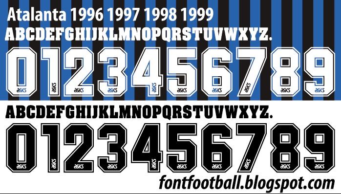 Font Vector Atalanta 1996 1997 1998 1999 kit