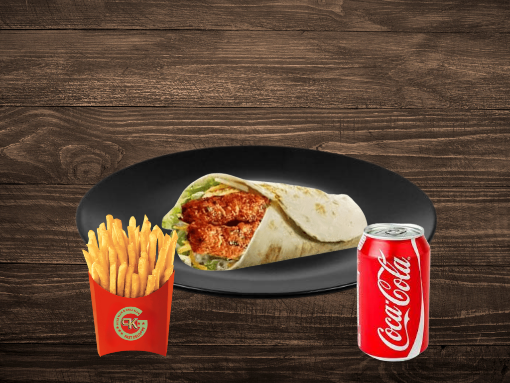 Chicken Kebab Wrap Meal🌯🍟🥤