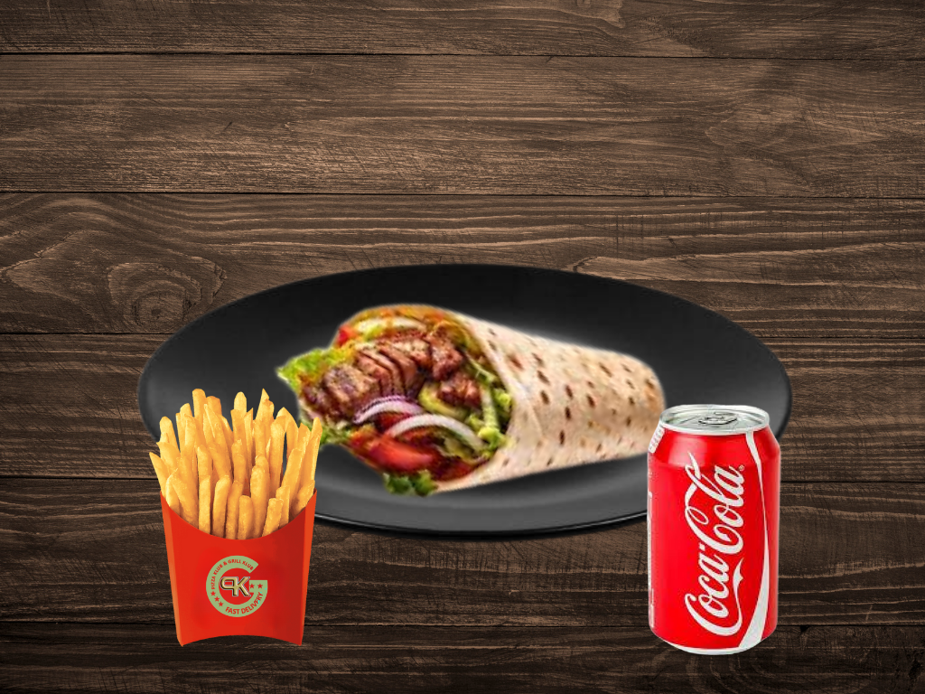 Lamb Kebab Wrap Meal🌯🍟🥤