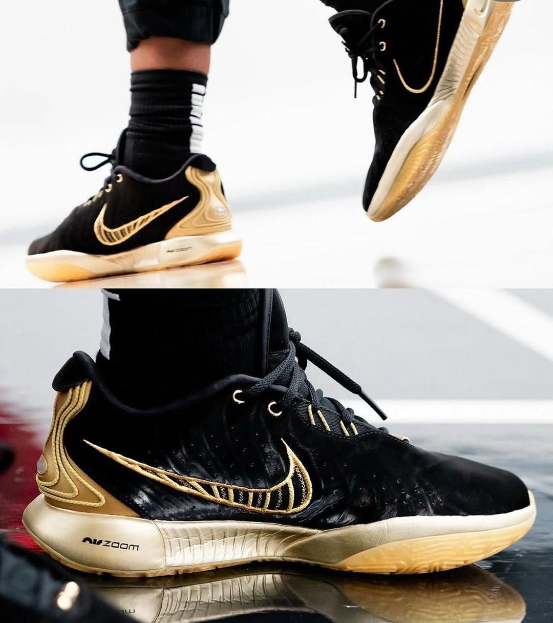 N LEBRON JAMES 21 - BLACK GOLD- BASKETBALL SHOES