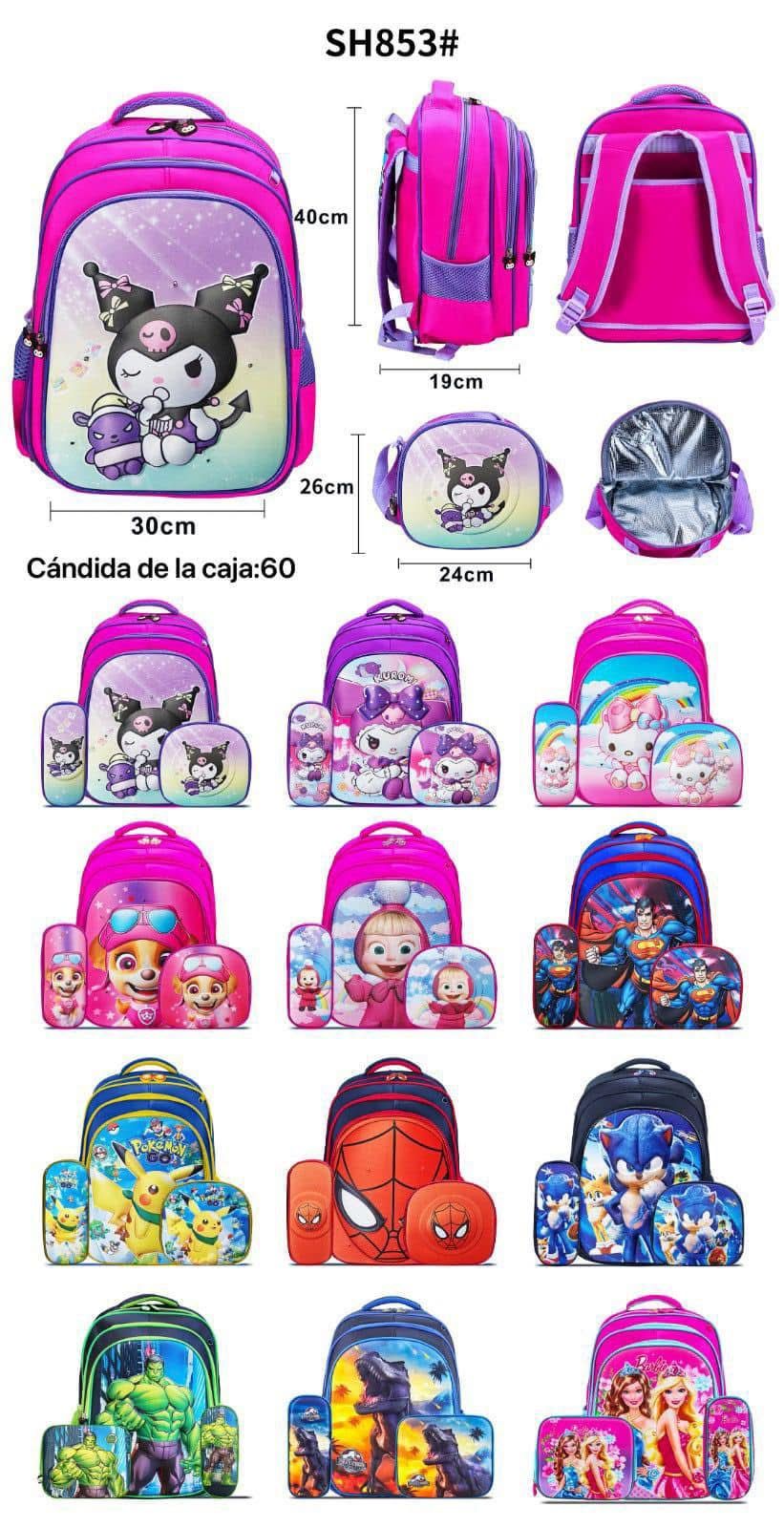 Mochila en combo de primaria con luz