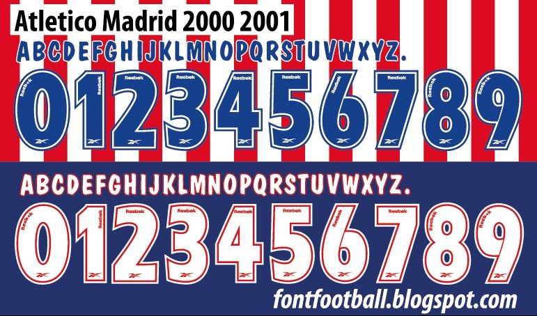 Font Vector Atletico Madrid 2000 2001 kit
