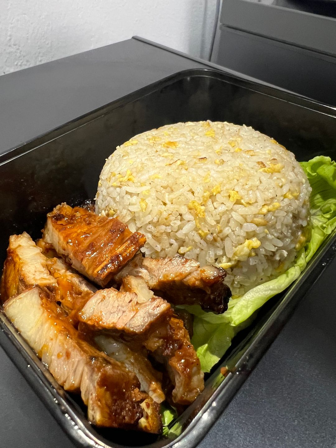 Garlic Egg Fried Rice + Grilled Lamb	